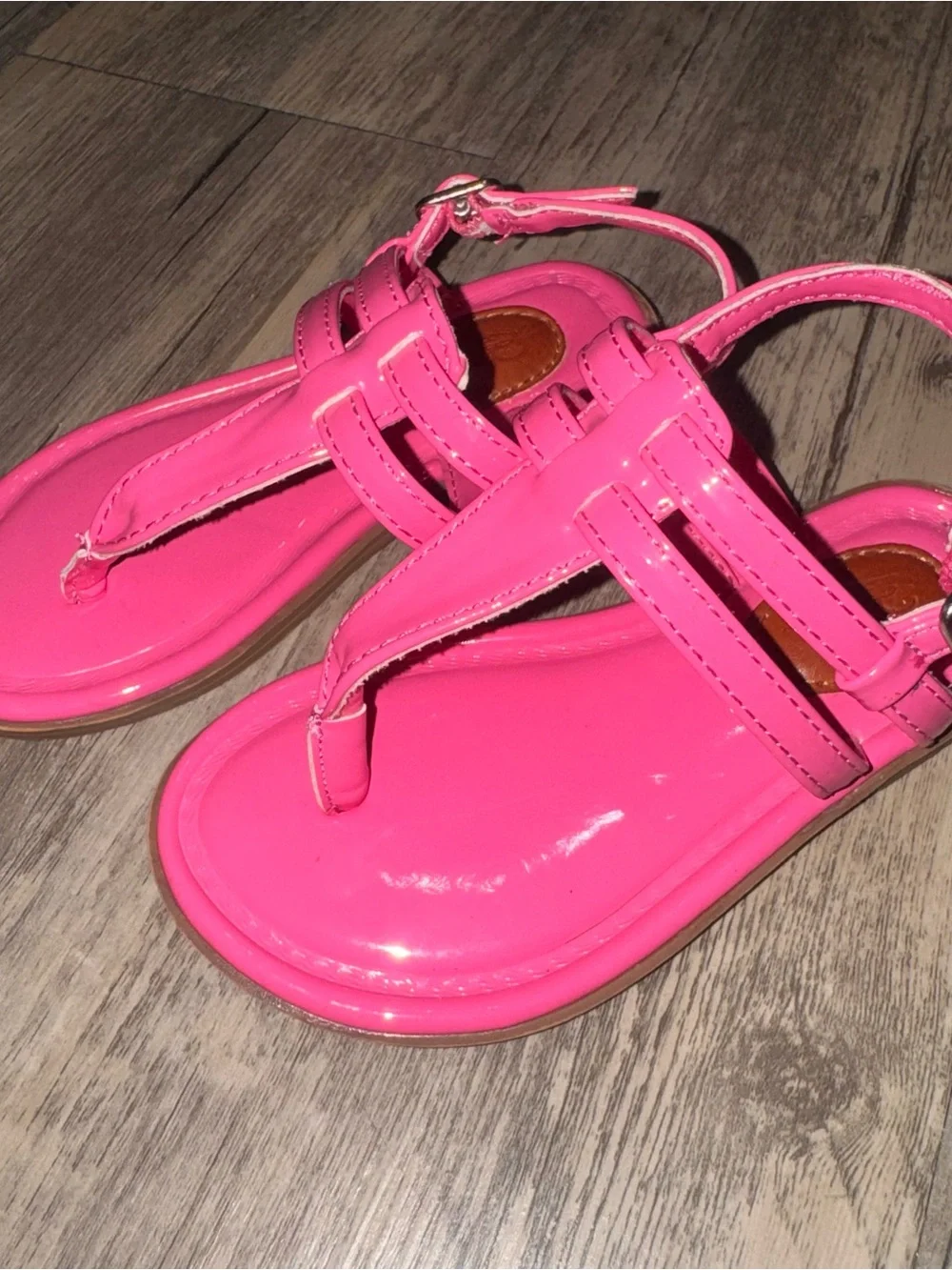 Polo by Ralph Lauren Girls Hot Pink T-Strap Sandals